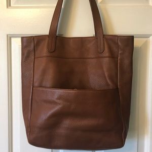 Brown leather fossil bag